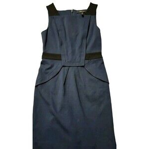 BCBGMAXAZRIA Lined Blue Back Zip Women's Medium Dress Dark Academia Prep…